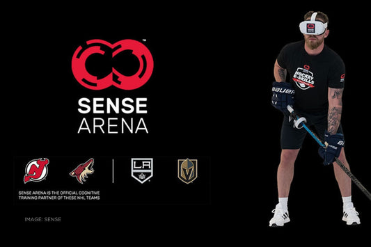 NHL Sense Arena 25 VR hockey with VR lenses on Meta Quest 3s